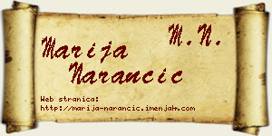 Marija Narančić vizit kartica